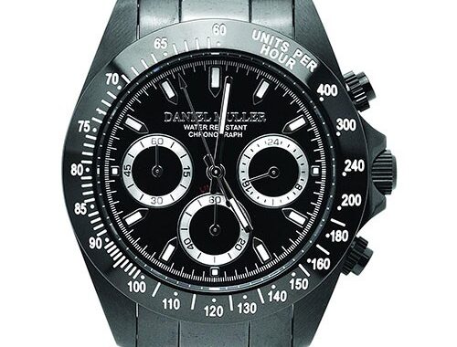 DANIEL MULLER ダニエルミューラー 腕時計 クロノグラフ ステンレス製 メンズウォッチ ブラック×シルバー DM-2027BKS