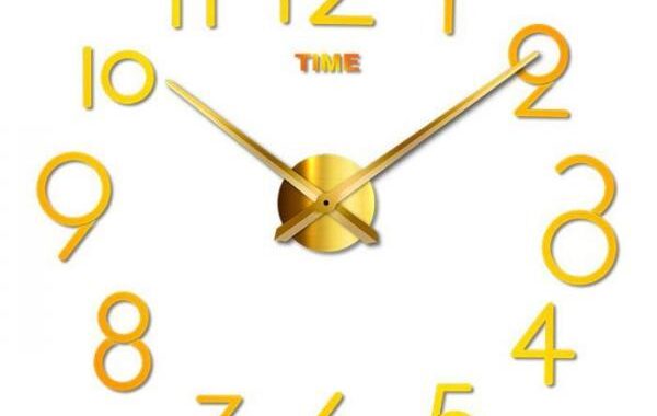 【 ゴールド 】DIY ウォールクロック  mdz017ウォールクロック 通販 diy DIY 時計 壁掛け時計 壁時計 壁 貼る時計 壁に貼る ビッグ 大きい ウォールアート 北欧 クロック 壁に貼れる 文字 ステッカー シール ブラック モダン デコレーション