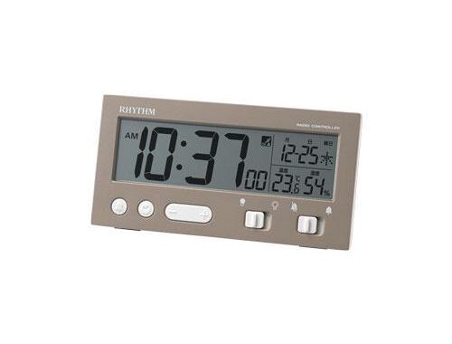 リズム時計 8RZ237SR-06（茶メタリック） フィットウェーブD237 夜間自動点灯電波デジタル時計