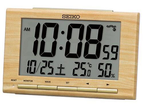 セイコー SEIKO SQ799B（薄茶木目模様） 電波目覚まし時計