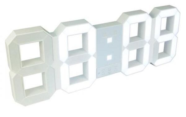 【 ホワイト 】TriClock トリクロック BIG デジタル時計大きい デジタル時計 おしゃれ 通販 置き時計 壁掛け時計 デジタル TriClock トリクロック led 時計 掛け 電飾 デジタル時計夜 usb ウォールクロック シンプル リビング 寝室 リモコン アラームクロック