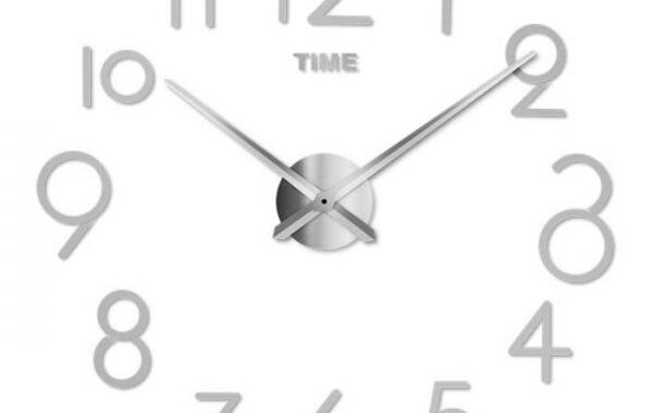 【 シルバー 】DIY ウォールクロック  mdz017ウォールクロック 通販 diy DIY 時計 壁掛け時計 壁時計 壁 貼る時計 壁に貼る ビッグ 大きい ウォールアート 北欧 クロック 壁に貼れる 文字 ステッカー シール ブラック モダン デコレーション